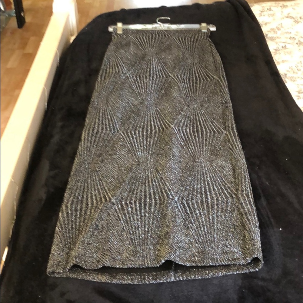 Grey Bebe tight, floor length skirt.